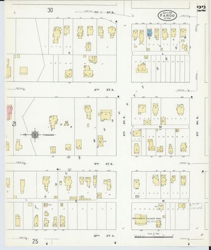 Sanborn Fire Insurance Map from Fargo, Cass County, North Dakota (1910), Sheet #0022 - Complete Map Set gallery image, historic Sanborn map, vintage wall art, North Dakota North Dakota