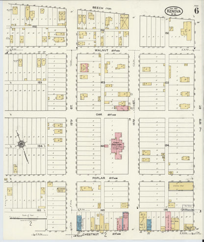 Sanborn Fire Insurance Map from Kenova, Wayne County, West Virginia (1921), Sheet #0006 - Complete Map Set gallery image, historic Sanborn map, vintage wall art, West Virginia West Virginia