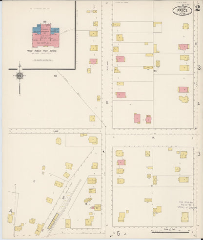 Sanborn Fire Insurance Map from Price, Carbon County, Utah (1917), Sheet #0002 - Complete Map Set gallery image, historic Sanborn map, vintage wall art, Utah Utah