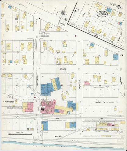 Sanborn Fire Insurance Map from Peru, La Salle County, Illinois (1916), Sheet #0005 - Complete Map Set gallery image, historic Sanborn map, vintage wall art, Illinois Illinois