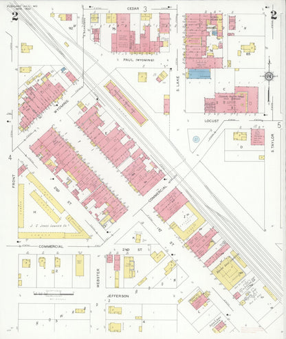 Sanborn Fire Insurance Map from Pleasant Hill, Cass County, Missouri (1932), Sheet #0002 - Complete Map Set gallery image, historic Sanborn map, vintage wall art, Missouri Missouri