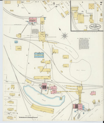 Sanborn Fire Insurance Map from Red Jacket, Houghton County, Michigan (1897), Sheet #0007 - Complete Map Set gallery image, historic Sanborn map, vintage wall art, Michigan Michigan
