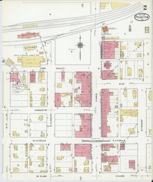 Sanborn Fire Insurance Map from Princeton, Bureau County, Illinois (1918), Sheet #0002 - Historic Sanborn Fire Insurance Map Print, vintage old map wall art, antique decor, genealogy gift, Illinois Illinois map