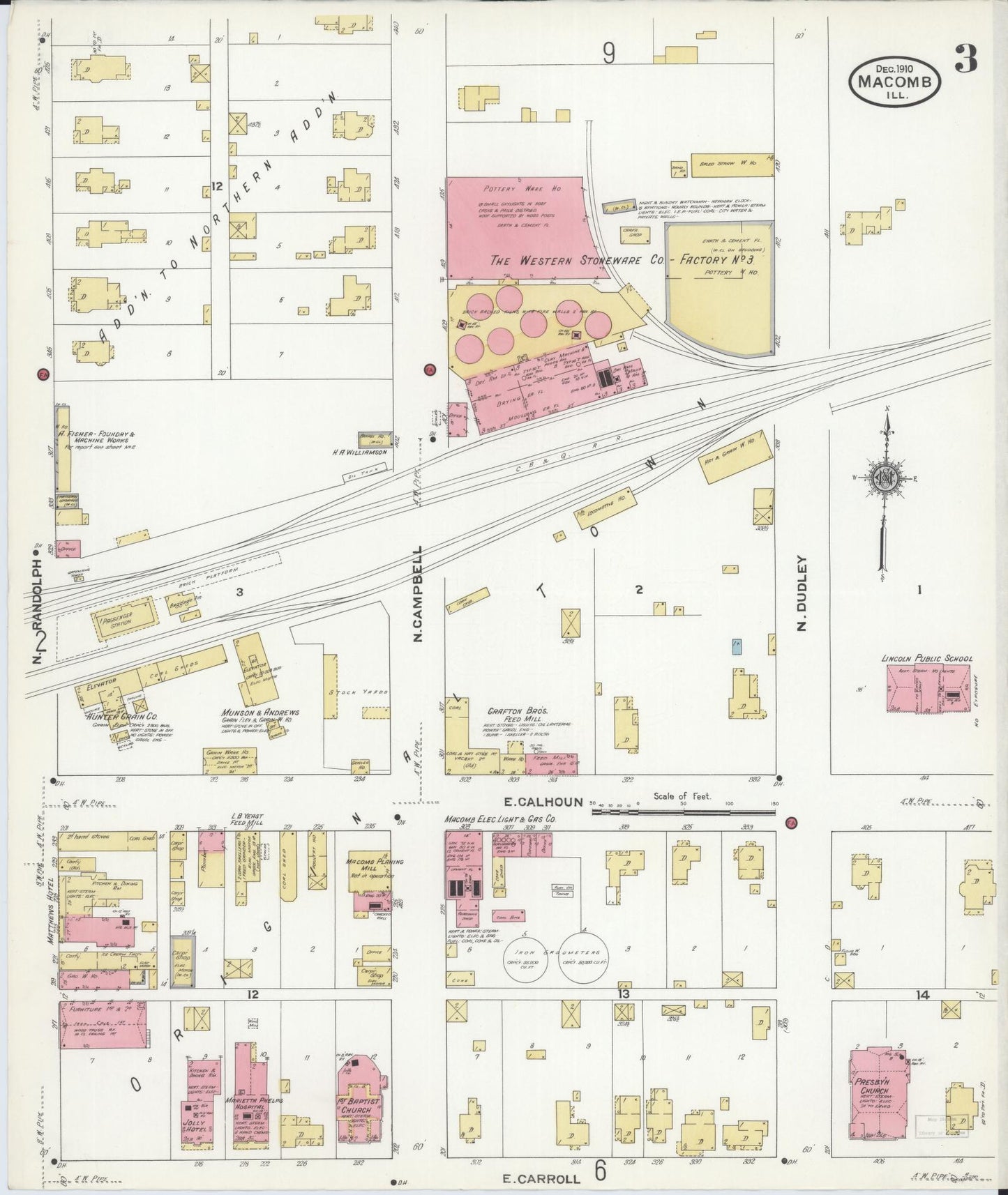 Sanborn Fire Insurance Map from Macomb, Mcdonough County, Illinois (1910), Sheet #0003 - Historic Sanborn Fire Insurance Map Print, vintage old map wall art, antique decor, genealogy gift, Illinois Illinois map