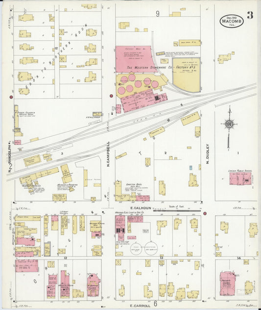 Sanborn Fire Insurance Map from Macomb, Mcdonough County, Illinois (1910), Sheet #0003 - Historic Sanborn Fire Insurance Map Print, vintage old map wall art, antique decor, genealogy gift, Illinois Illinois map