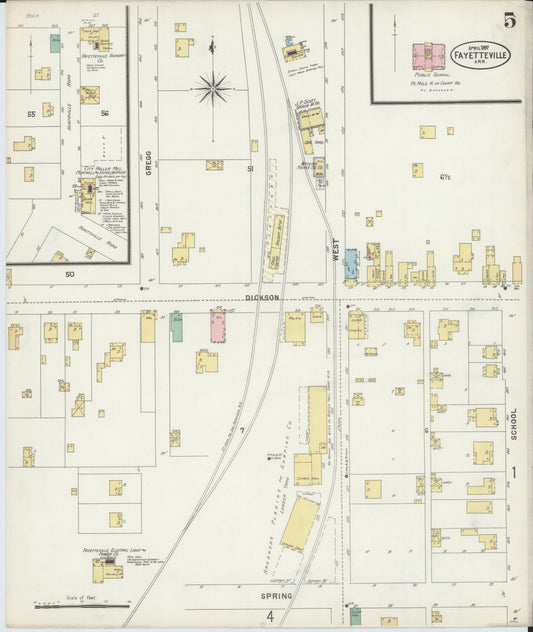 Sanborn Fire Insurance Map from Fayetteville, Washington County, Arkansas (1897), Sheet #0005 - Historic Sanborn Fire Insurance Map Print, vintage old map wall art, antique decor, genealogy gift, Arkansas Arkansas map