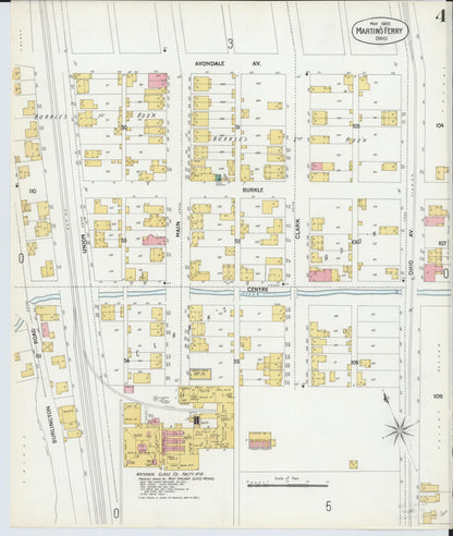 Sanborn Fire Insurance Map from Martins Ferry, Belmont County, Ohio (1900), Sheet #0004 - Complete Map Set gallery image, historic Sanborn map, vintage wall art, Ohio Ohio