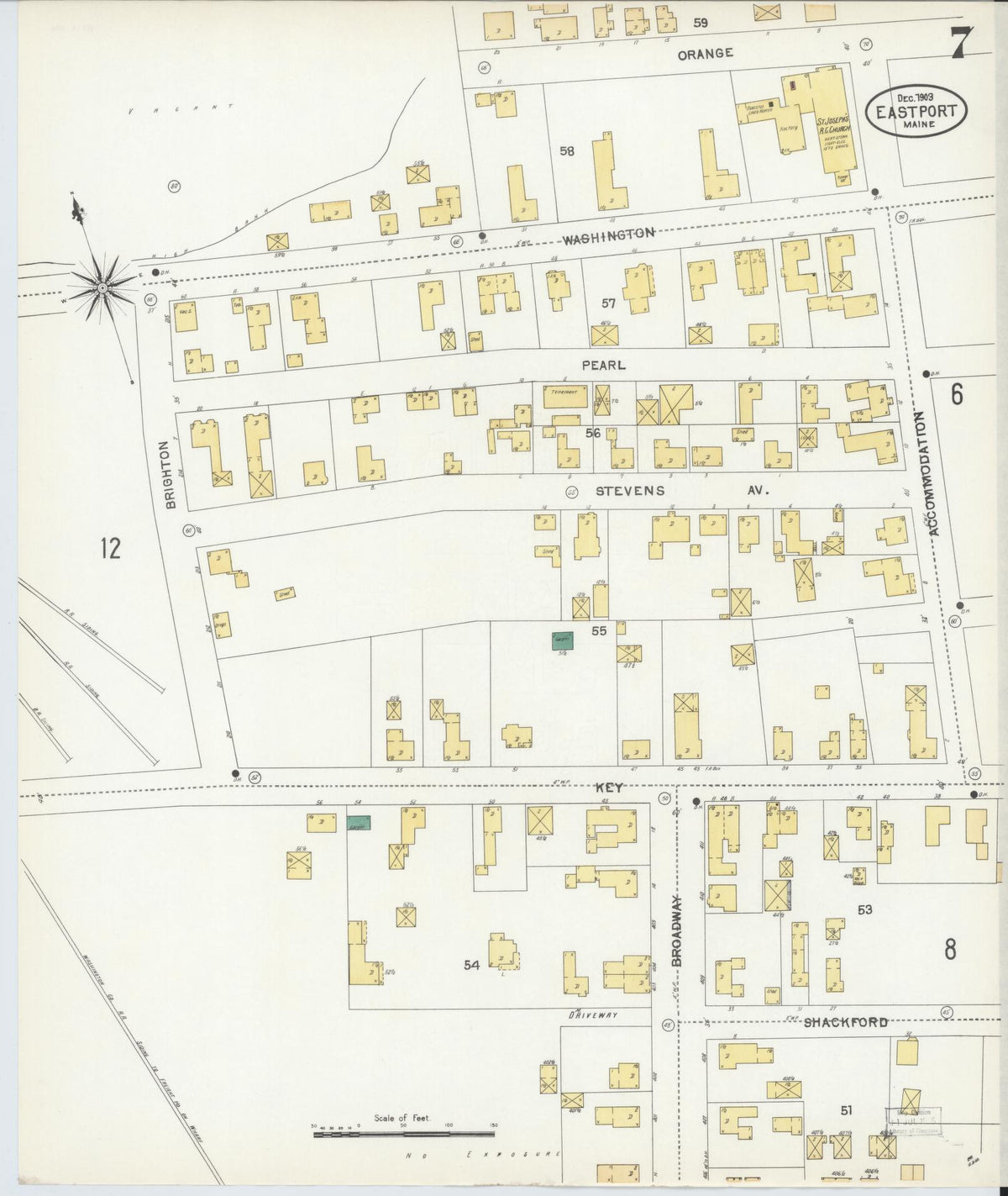 Sanborn Fire Insurance Map from Eastport, Washington County, Maine (1903), Sheet #0007 - Complete Map Set gallery image, historic Sanborn map, vintage wall art, Maine Maine