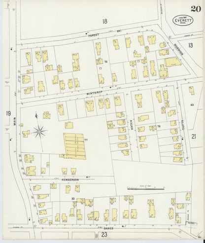 Sanborn Fire Insurance Map from Everett, Middlesex County, Massachusetts (1897), Sheet #0020 - Complete Map Set gallery image, historic Sanborn map, vintage wall art, Massachusetts Massachusetts