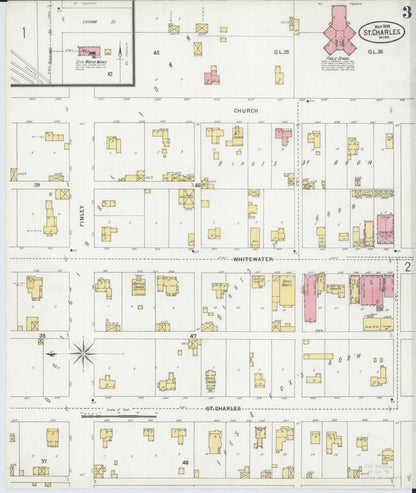 Sanborn Fire Insurance Map from Saint Charles, Winona County, Minnesota (1899), Sheet #0003 - Complete Map Set gallery image, historic Sanborn map, vintage wall art, Minnesota Minnesota
