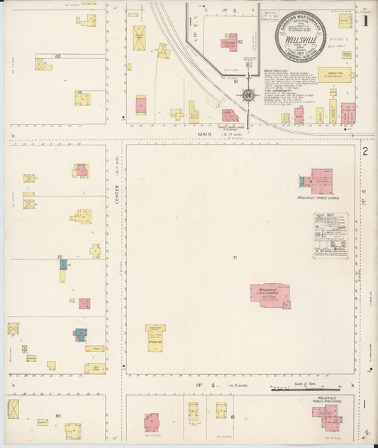 Sanborn Fire Insurance Map from Wellsville, Cache County, Utah (1917), Sheet #0001 - Historic Sanborn Fire Insurance Map Print, vintage old map wall art, antique decor, genealogy gift, Utah Utah map