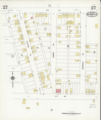 Sanborn Fire Insurance Map from Moundsville, Marshall County, West Virginia (1923), Sheet #0027 - Complete Map Set gallery image, historic Sanborn map, vintage wall art, West Virginia West Virginia