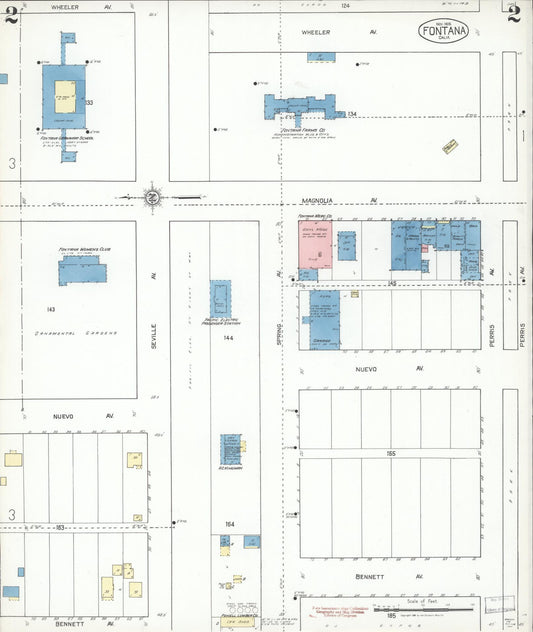Sanborn Fire Insurance Map from Fontana, San Bernardino County, California (1926), Sheet #0002 - Historic Sanborn Fire Insurance Map Print, vintage old map wall art, antique decor, genealogy gift, California California map