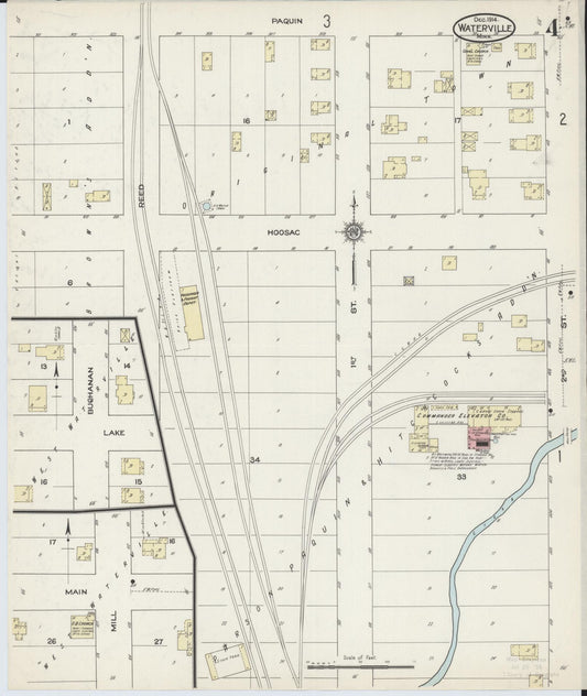 Sanborn Fire Insurance Map from Waterville, Le Sueur County, Minnesota (1914), Sheet #0004 - Historic Sanborn Fire Insurance Map Print, vintage old map wall art, antique decor, genealogy gift, Minnesota Minnesota map