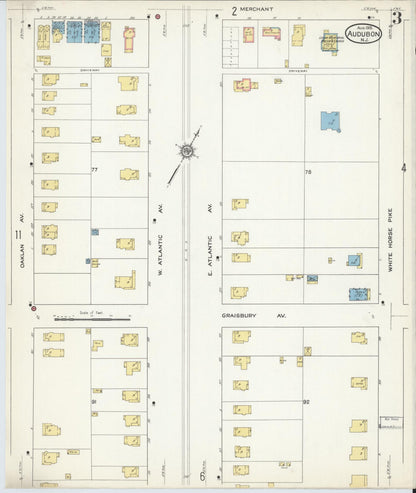 Sanborn Fire Insurance Map from Audubon, Camden County, New Jersey (1915), Sheet #0003 - Complete Map Set gallery image, historic Sanborn map, vintage wall art, New Jersey New Jersey