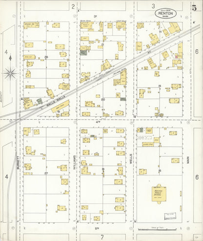 Sanborn Fire Insurance Map from Renton, King County, Washington (1904), Sheet #0005 - Complete Map Set gallery image, historic Sanborn map, vintage wall art, Washington Washington