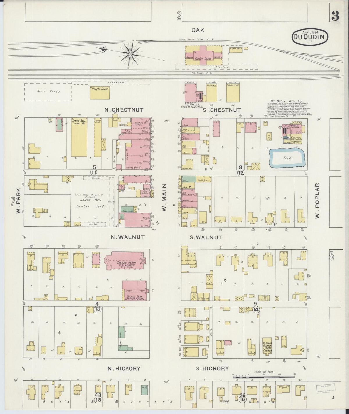 Sanborn Fire Insurance Map from Du Quoin, Perry County, Illinois (1894), Sheet #0003 - Complete Map Set gallery image, historic Sanborn map, vintage wall art, Illinois Illinois