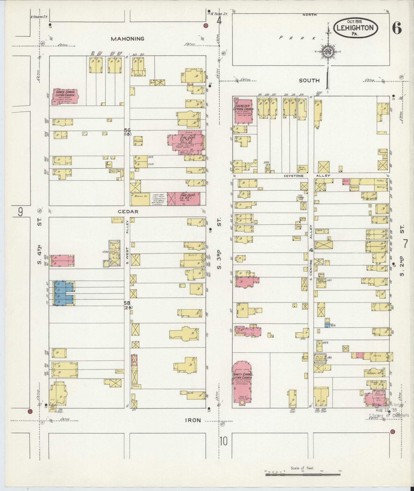 Sanborn Fire Insurance Map from Lehighton, Carbon County, Pennsylvania (1915), Sheet #0006 - Complete Map Set gallery image, historic Sanborn map, vintage wall art, Pennsylvania Pennsylvania