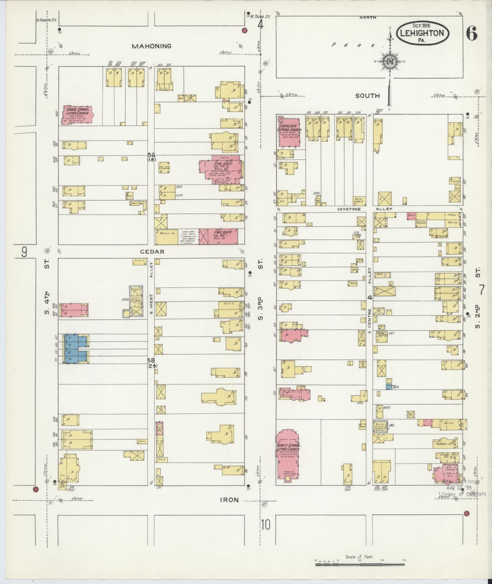 Sanborn Fire Insurance Map from Lehighton, Carbon County, Pennsylvania (1915), Sheet #0006 - Complete Map Set gallery image, historic Sanborn map, vintage wall art, Pennsylvania Pennsylvania