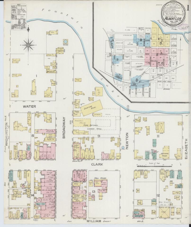 Sanborn Fire Insurance Map from Albert Lea, Freeborn County, Minnesota. (1886) – Map View