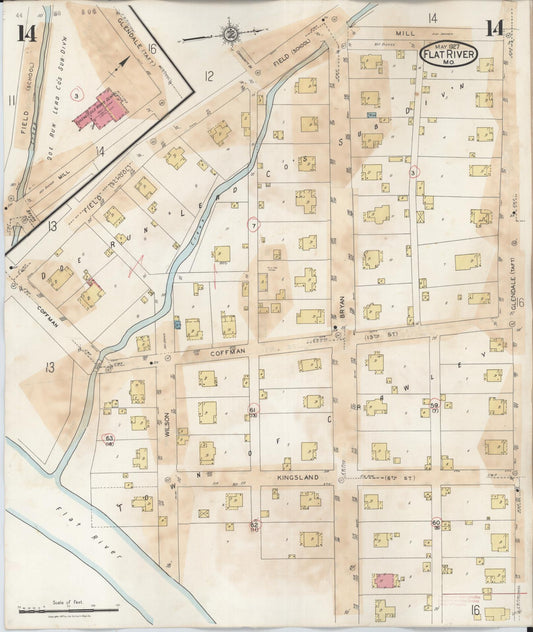 Sanborn Fire Insurance Map from Flat River, Saint Francois County, Missouri (1938), Sheet #0014 - Historic Sanborn Fire Insurance Map Print, vintage old map wall art, antique decor, genealogy gift, Missouri Missouri map