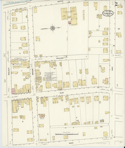 Sanborn Fire Insurance Map from Tionesta, Forest County, Pennsylvania (1912), Sheet #0002 - Historic Sanborn Fire Insurance Map Print, vintage old map wall art, antique decor, genealogy gift, Pennsylvania Pennsylvania map
