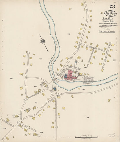 Sanborn Fire Insurance Map from West Point, Troup County, Georgia (1922), Sheet #0023 - Complete Map Set gallery image, historic Sanborn map, vintage wall art, Georgia Georgia