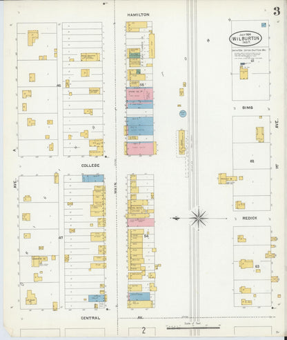 Sanborn Fire Insurance Map from Wilburton, Latimer County, Oklahoma (1904), Sheet #0003 - Complete Map Set gallery image, historic Sanborn map, vintage wall art, Oklahoma Oklahoma