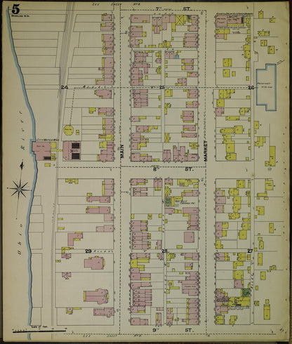 Sanborn Fire Insurance Map from Wheeling, Ohio County, West Virginia (1890), Sheet #0005 - Complete Map Set gallery image, historic Sanborn map, vintage wall art, West Virginia West Virginia