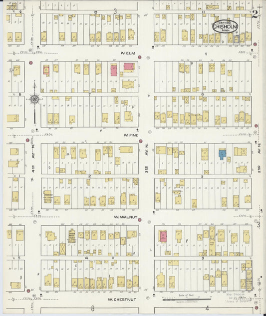 Sanborn Fire Insurance Map from Chisholm, Saint Louis County, Minnesota (1921), Sheet #0002 - Historic Sanborn Fire Insurance Map Print, vintage old map wall art, antique decor, genealogy gift, Minnesota Minnesota map