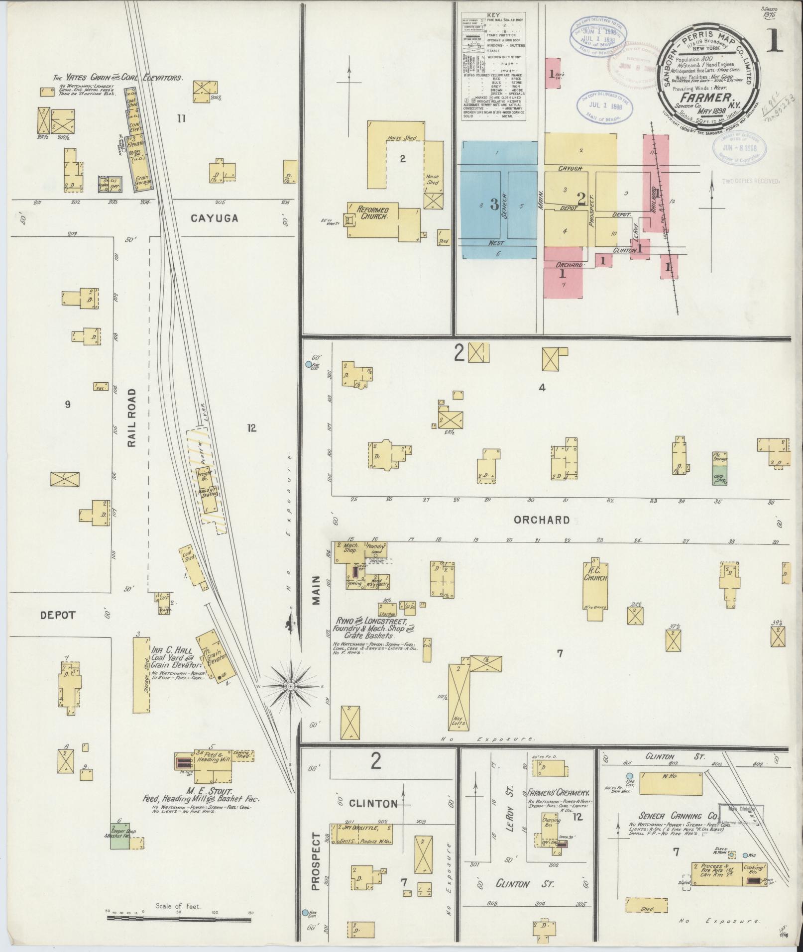 Sanborn Fire Insurance Map from Farmer, Seneca County, New York. (1898) – Historic Sanborn Fire Insurance Map Print