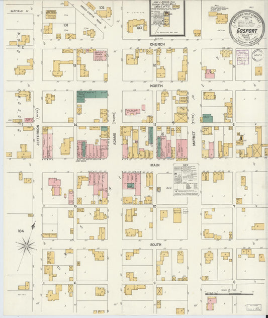 Sanborn Fire Insurance Map from Gosport, Owen County, Indiana (1902), Sheet #0001 - Historic Sanborn Fire Insurance Map Print, vintage old map wall art, antique decor, genealogy gift, Indiana Indiana map