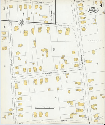 Sanborn Fire Insurance Map from Branford, New Haven County, Connecticut (1901), Sheet #0004 - Complete Map Set gallery image, historic Sanborn map, vintage wall art, Connecticut Connecticut