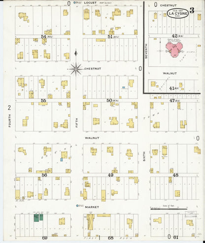Sanborn Fire Insurance Map from La Cynge, Linn County, Kansas (1897), Sheet #0003 - Complete Map Set gallery image, historic Sanborn map, vintage wall art, Kansas Kansas