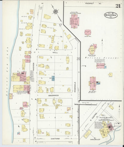 Sanborn Fire Insurance Map from Beaver Dam, Dodge County, Wisconsin (1914), Sheet #0021 - Complete Map Set gallery image, historic Sanborn map, vintage wall art, Wisconsin Wisconsin