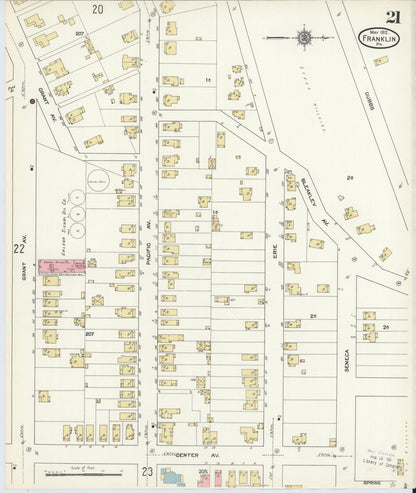 Sanborn Fire Insurance Map from Franklin, Venango County, Pennsylvania (1912), Sheet #0021 - Complete Map Set gallery image, historic Sanborn map, vintage wall art, Pennsylvania Pennsylvania