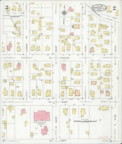 Sanborn Fire Insurance Map from Northville, Wayne County, Michigan (1926), Sheet #0002 - Historic Sanborn Fire Insurance Map Print, vintage old map wall art, antique decor, genealogy gift, Michigan Michigan map