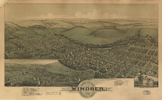 Bird's eye view of Windber, Pa. Somerset County 1900. (1900) – Historic Bird’s-Eye View Panorama Print