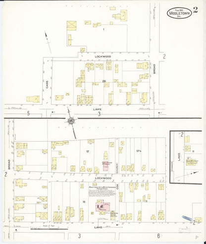 Sanborn Fire Insurance Map from Middletown, New Castle County, Delaware (1910), Sheet #0002 - Complete Map Set gallery image, historic Sanborn map, vintage wall art, Delaware Delaware