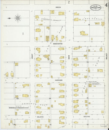 Sanborn Fire Insurance Map from Greentown, Howard County, Indiana (1902), Sheet #0004 - Historic Sanborn Fire Insurance Map Print, vintage old map wall art, antique decor, genealogy gift, Indiana Indiana map