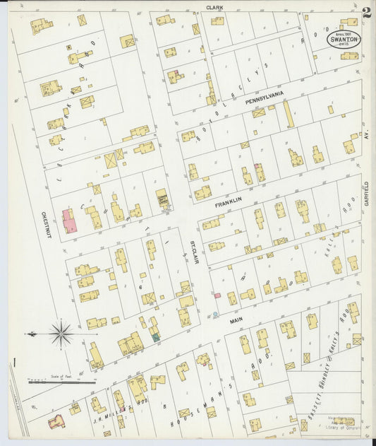 Sanborn Fire Insurance Map from Swanton, Fulton County, Ohio (1901), Sheet #0002 - Historic Sanborn Fire Insurance Map Print, vintage old map wall art, antique decor, genealogy gift, Ohio Ohio map