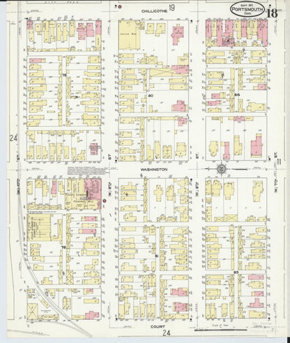 Sanborn Fire Insurance Map from Portsmouth, Scioto County, Ohio (1911), Sheet #0018 - Complete Map Set gallery image, historic Sanborn map, vintage wall art, Ohio Ohio