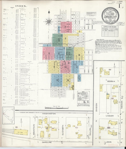 Sanborn Fire Insurance Map from Carson City, Carson City County, Nevada (1941), Sheet #0001 - Complete Map Set gallery image, historic Sanborn map, vintage wall art, Nevada Nevada