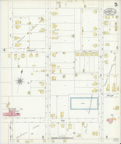 Sanborn Fire Insurance Map from Boonville, Warrick County, Indiana (1907), Sheet #0005 - Complete Map Set gallery image, historic Sanborn map, vintage wall art, Indiana Indiana