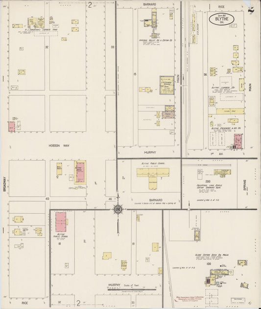 Sanborn Fire Insurance Map from Blythe, Riverside County, California (1917), Sheet #0002 - Historic Sanborn Fire Insurance Map Print, vintage old map wall art, antique decor, genealogy gift, California California map