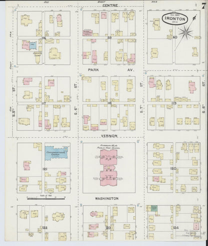 Sanborn Fire Insurance Map from Ironton, Lawrence County, Ohio (1889), Sheet #0007 - Complete Map Set gallery image, historic Sanborn map, vintage wall art, Ohio Ohio