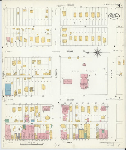 Sanborn Fire Insurance Map from Delta, Delta County, Colorado (1908), Sheet #0004 - Complete Map Set gallery image, historic Sanborn map, vintage wall art, Colorado Colorado