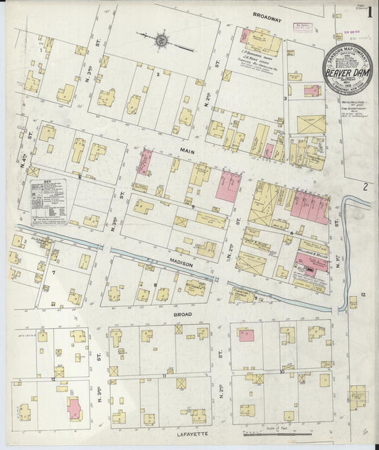 Sanborn Fire Insurance Map from Beaver Dam, Ohio County, Kentucky (1910), Sheet #0001 - Historic Sanborn Fire Insurance Map Print, vintage old map wall art, antique decor, genealogy gift, Kentucky Kentucky map