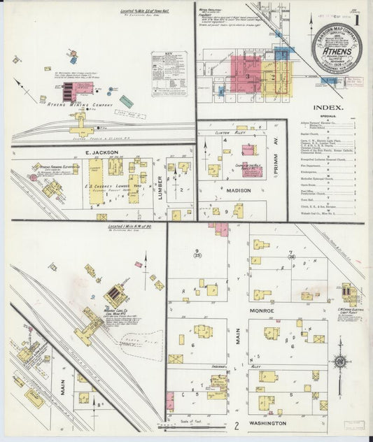 Sanborn Fire Insurance Map from Athens, Menard County, Illinois. (1909) – Map View