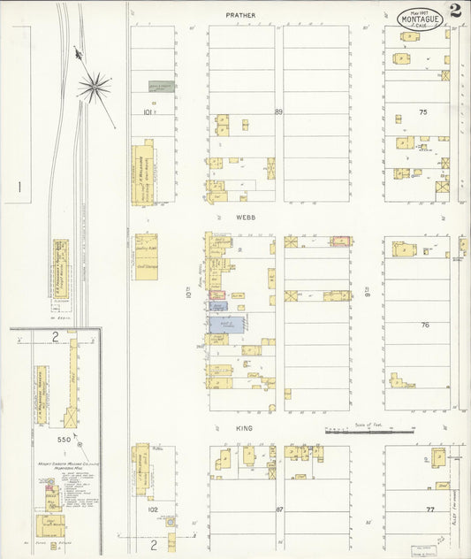 Sanborn Fire Insurance Map from Montague, Siskiyou County, California (1907), Sheet #0002 - Historic Sanborn Fire Insurance Map Print, vintage old map wall art, antique decor, genealogy gift, California California map